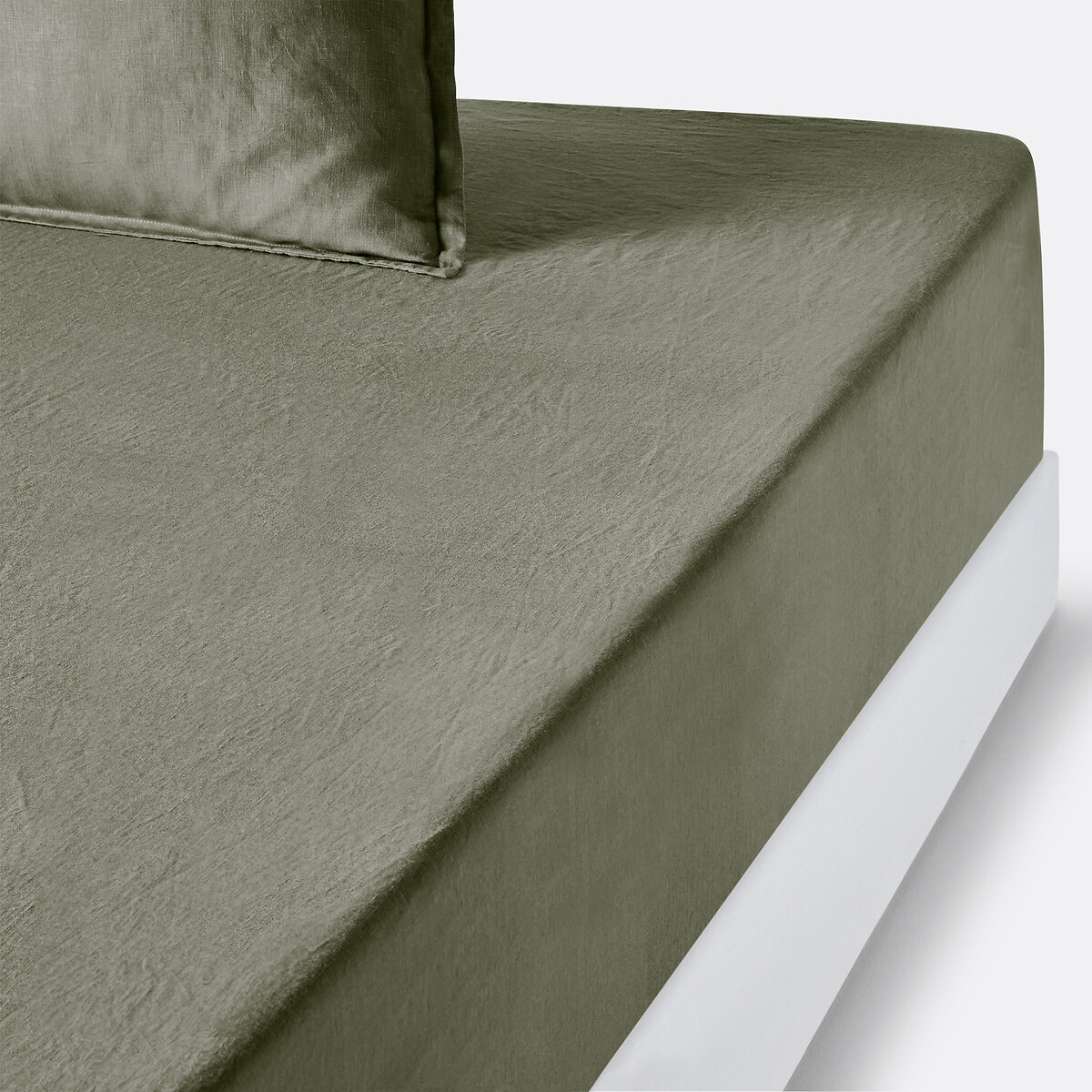 LA REDOUTE INTERIEURS<br>Lençol de linho lavado com elástico, dobra de 35 cm, Linot