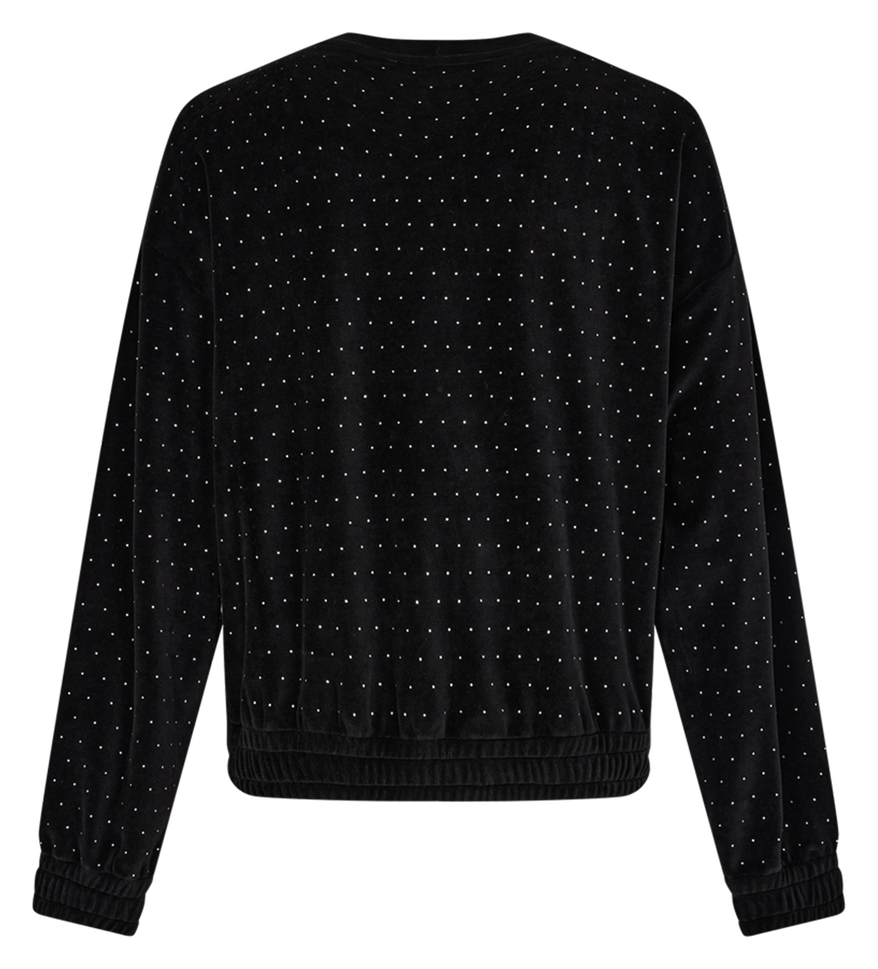 Sweat col rond droit en coton mélangé | Noir