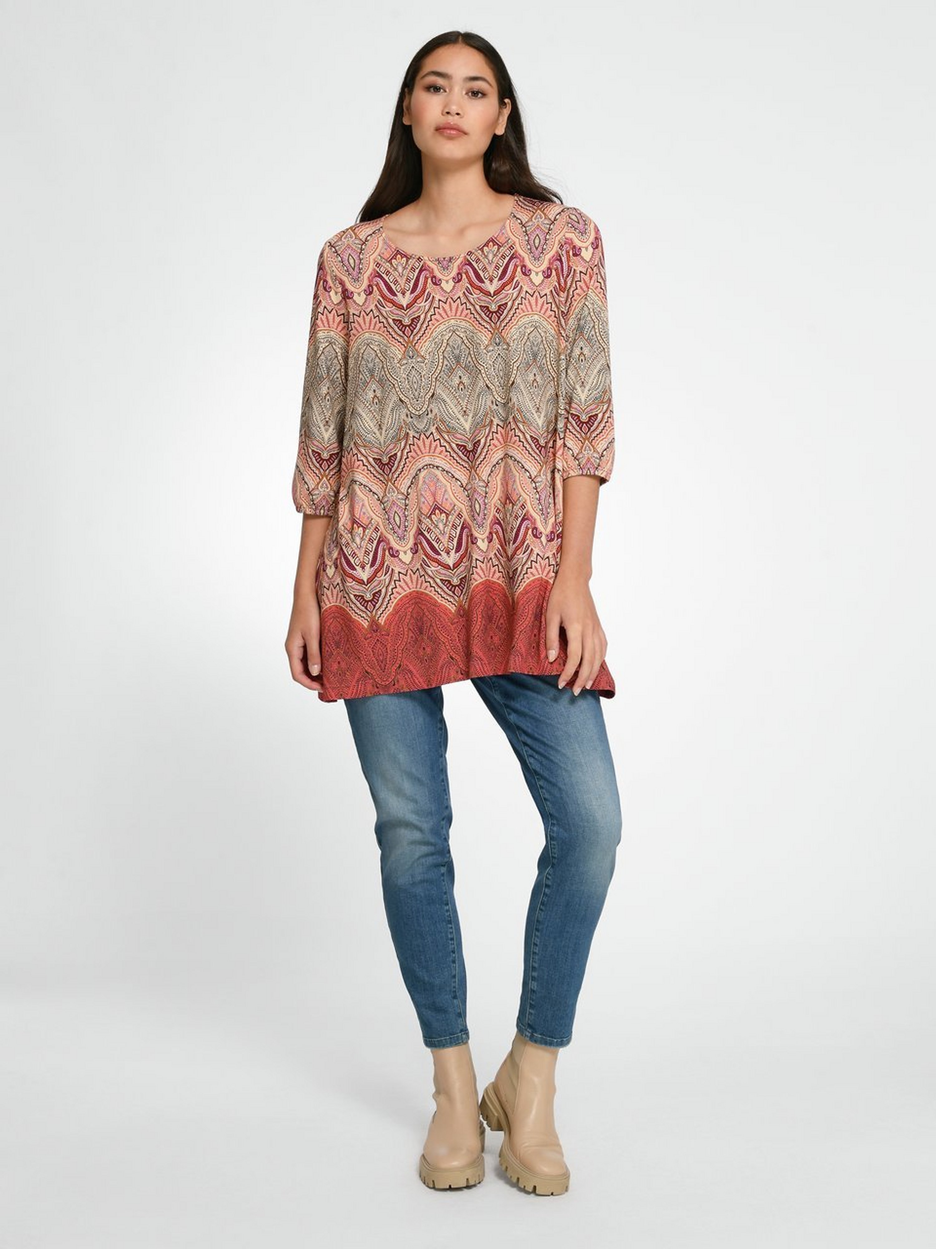 Rundhals-Shirt mit 3/4-Arm