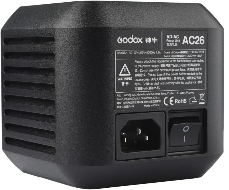 Godox - AD600Pro - Voeding - Wit - Adapter met Aan/Uit-schakelaar