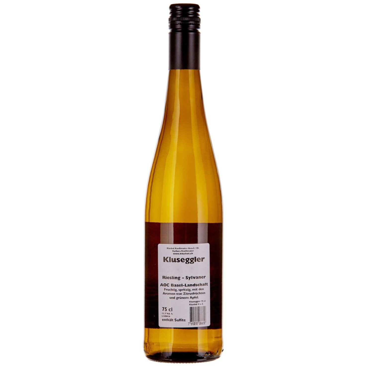 Basel-Landschaft AOC Kluseggler Riesling-Sylvaner Klushof -75cl