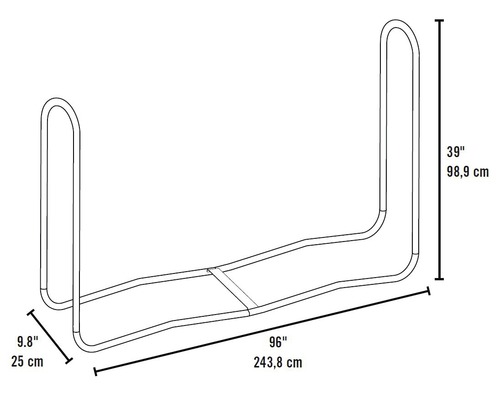 Stapelhulp voor brandhout 244 x 25 x 98,9 cm