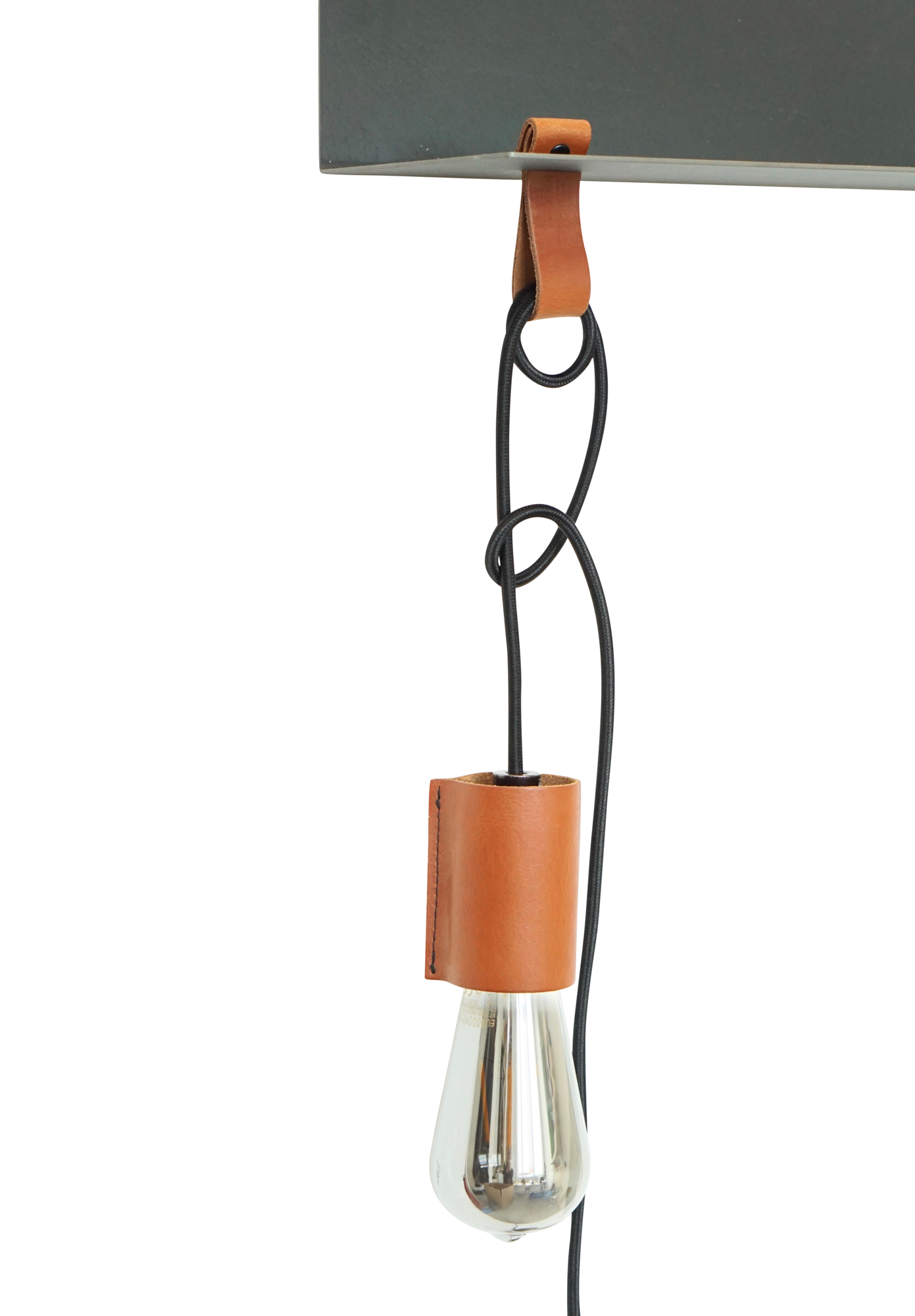 Stalen wandlamp-plankje - Cognac