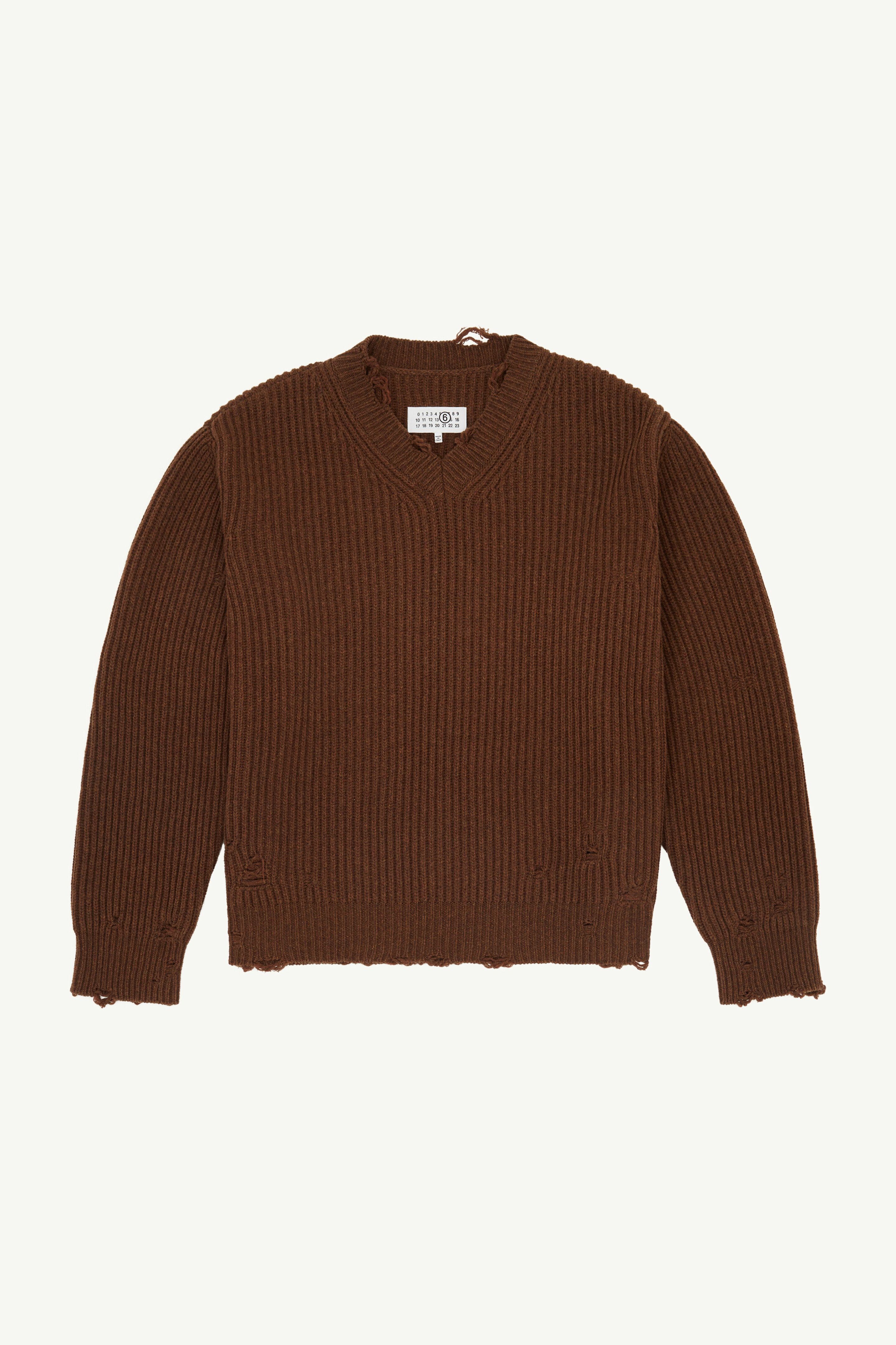 Pull côtelé en laine pour homme | MM6