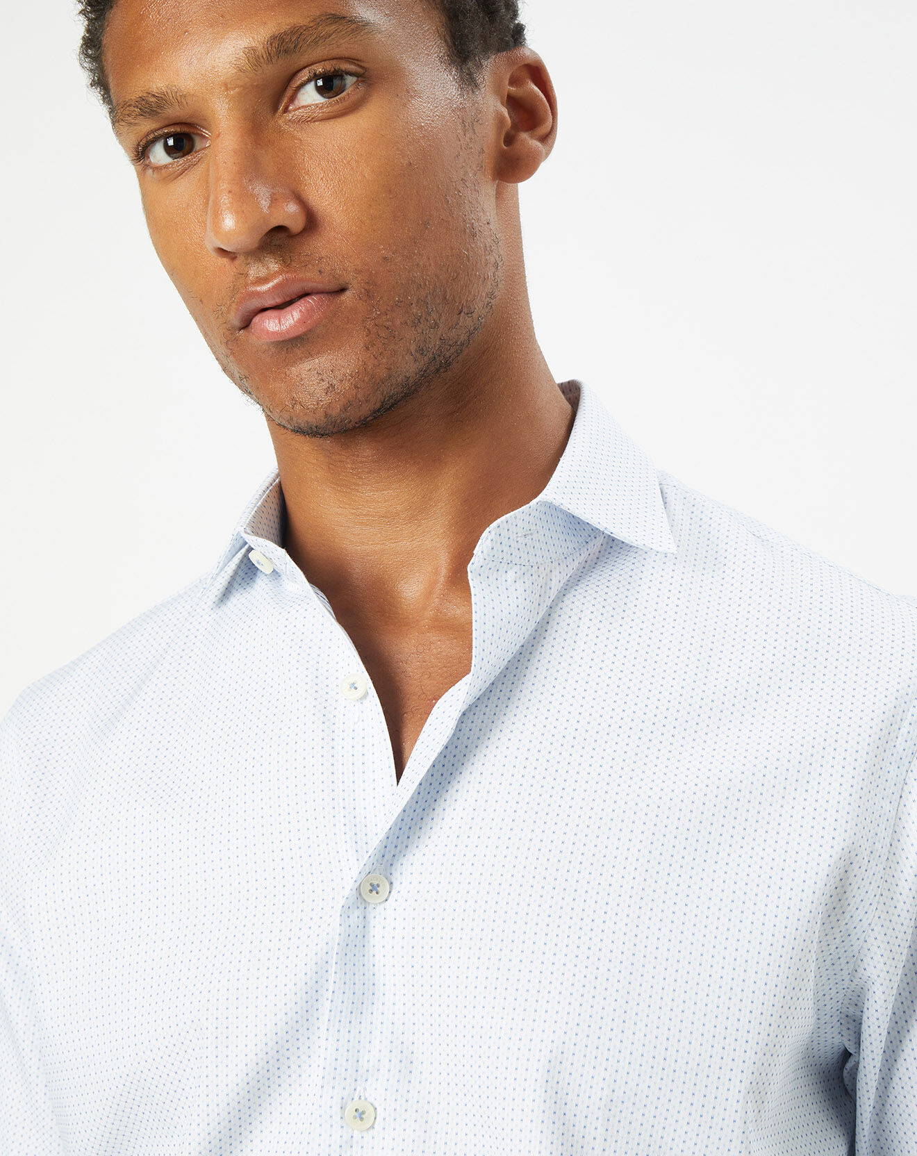 Hackett London Chemise Classic Fit Jacquard imprimée bleu/blanc