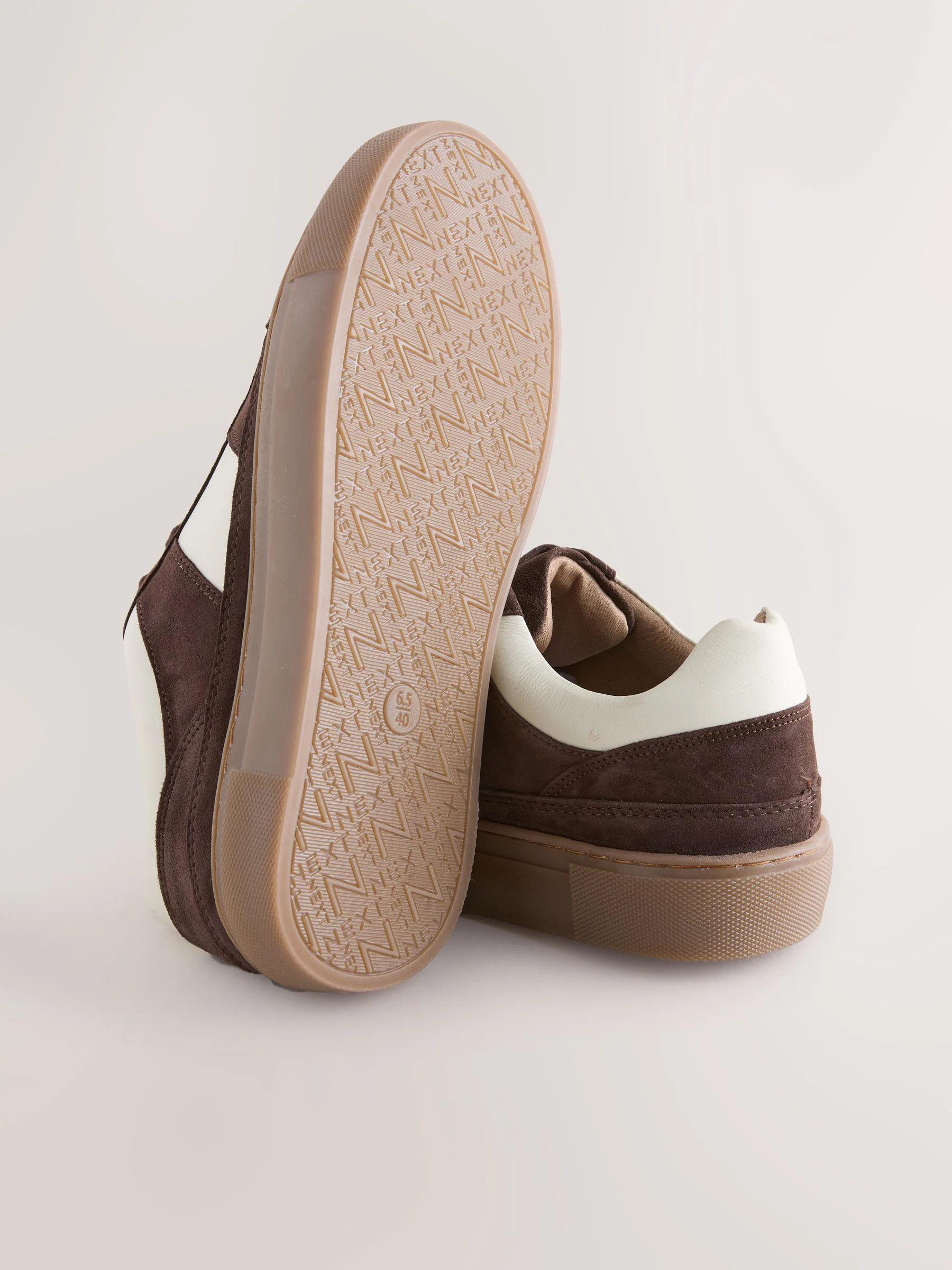 Chocoladebruin suède - Forever Comfort® Leather Chunky Side Stripe Lace Up Trainers