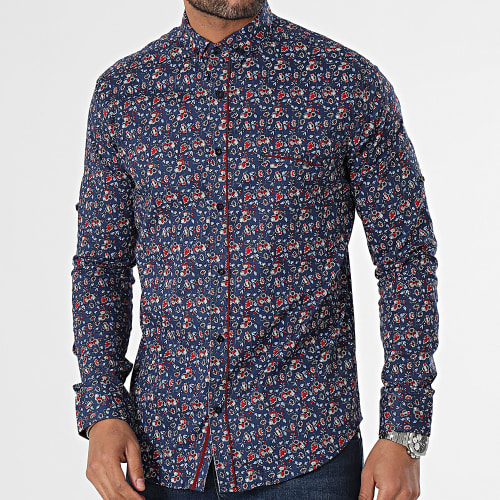 Chemise Manches Longues Bleu Marine