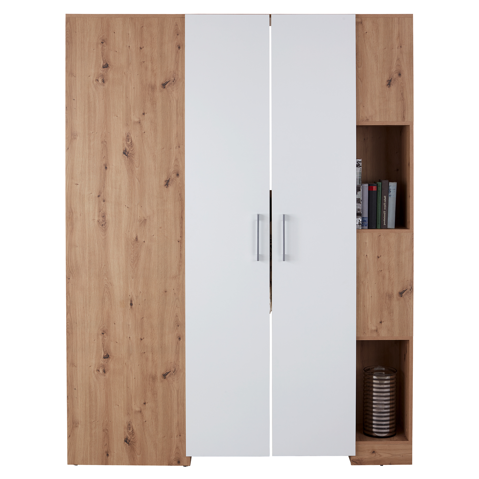 Eckschrank - Artisan Eiche-alpinweiß - begehbar