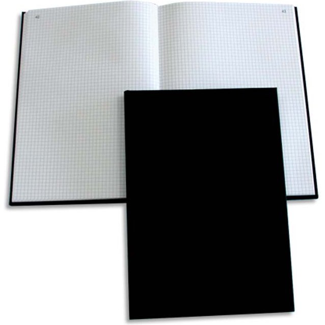 Registre elve folioté couverture toile rigide quadrillage 5x5mm 300p 230x360mm coloris noir