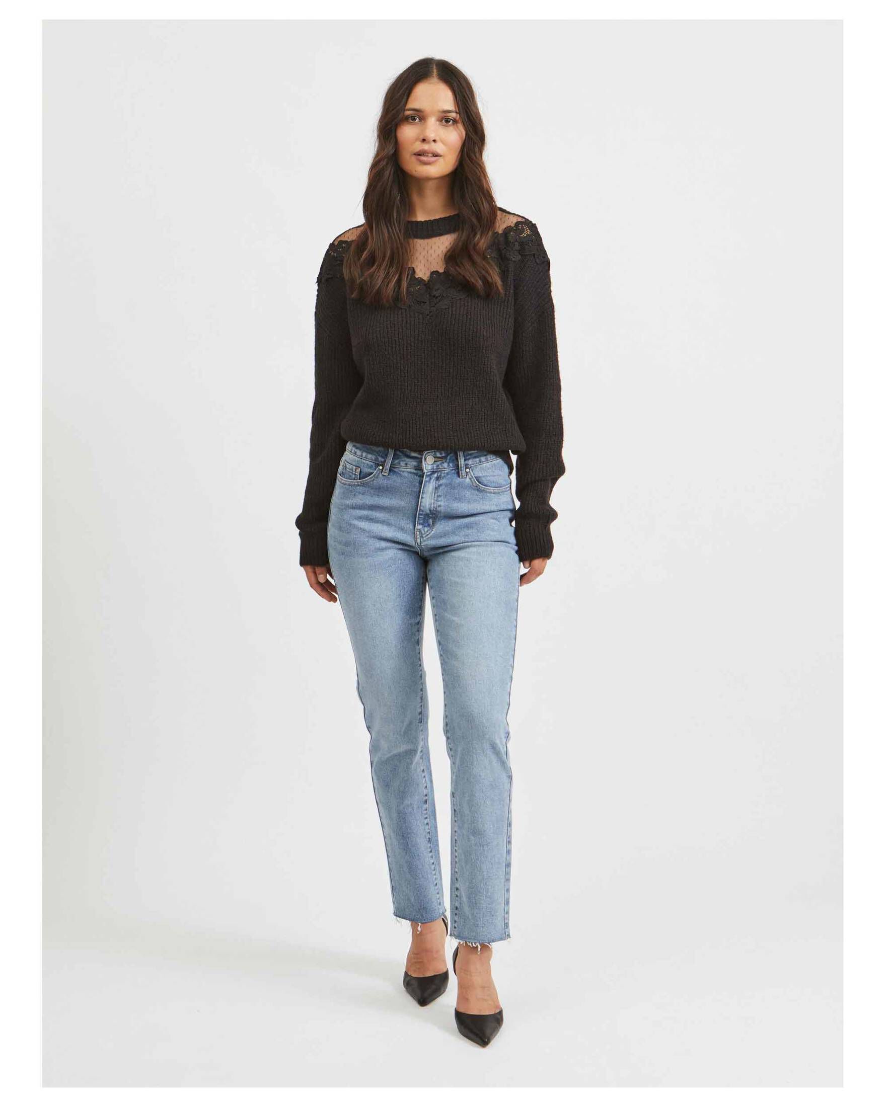 Vila| Damen Jeans VISTRAY DL RW Straight Fit verkürzt