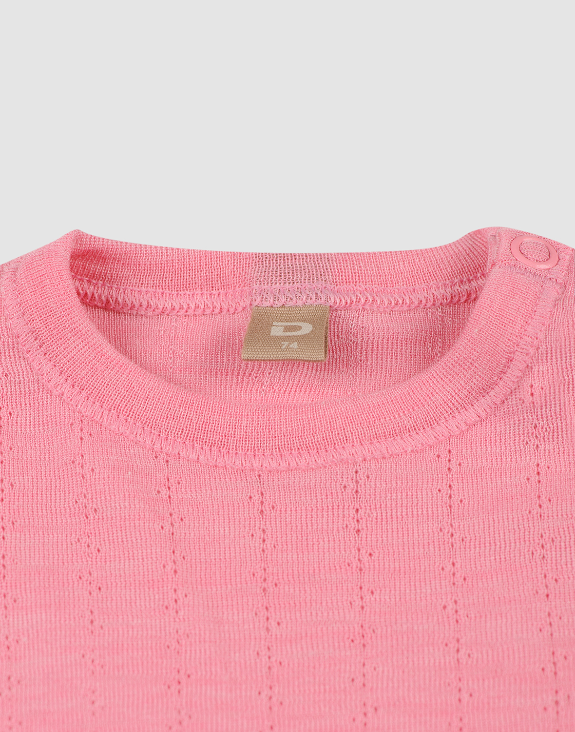 Pointelle romper met lange mouw van merinowol/zijde voor baby's