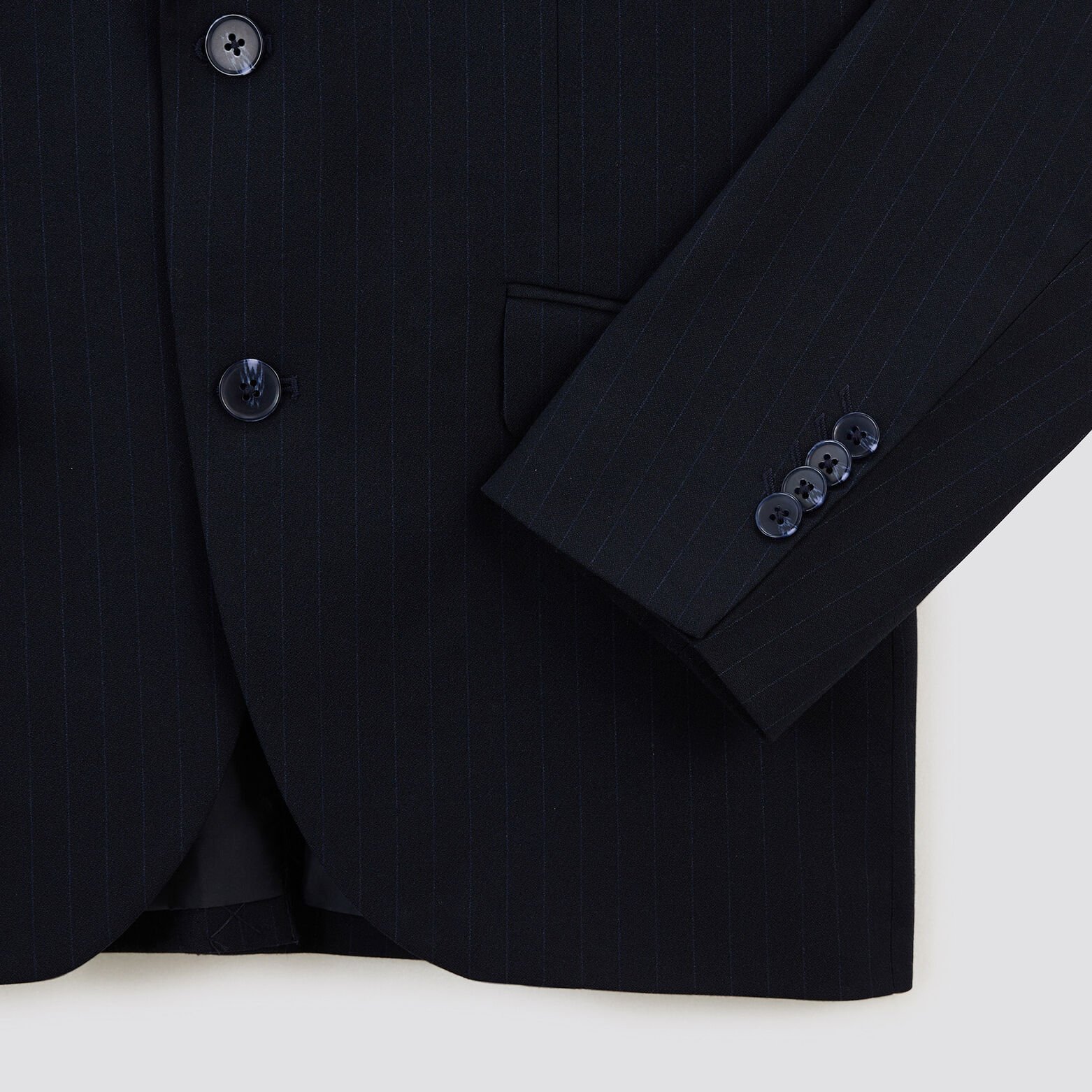 Veste slim à fines rayures Bleu