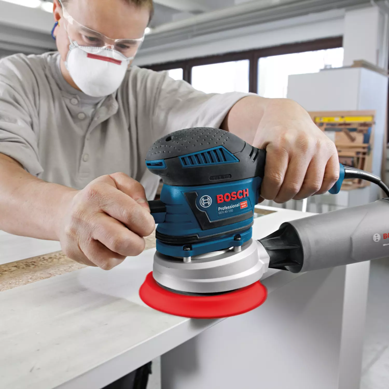 Bosch GEX 40-150 Excentrische schuurmachine in L-Boxx - 400W - 150mm - variabel