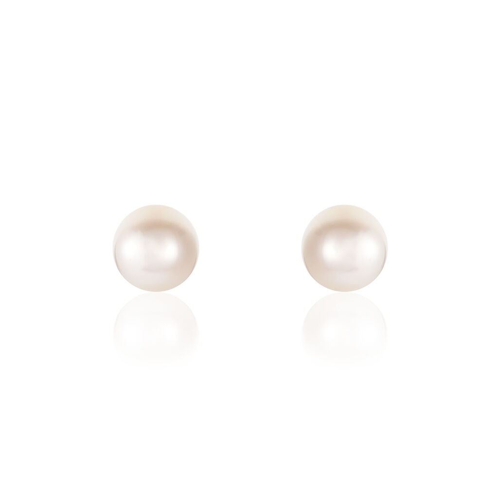 Boucles D'oreilles Puces Ursulina Or Jaune Perle De Culture