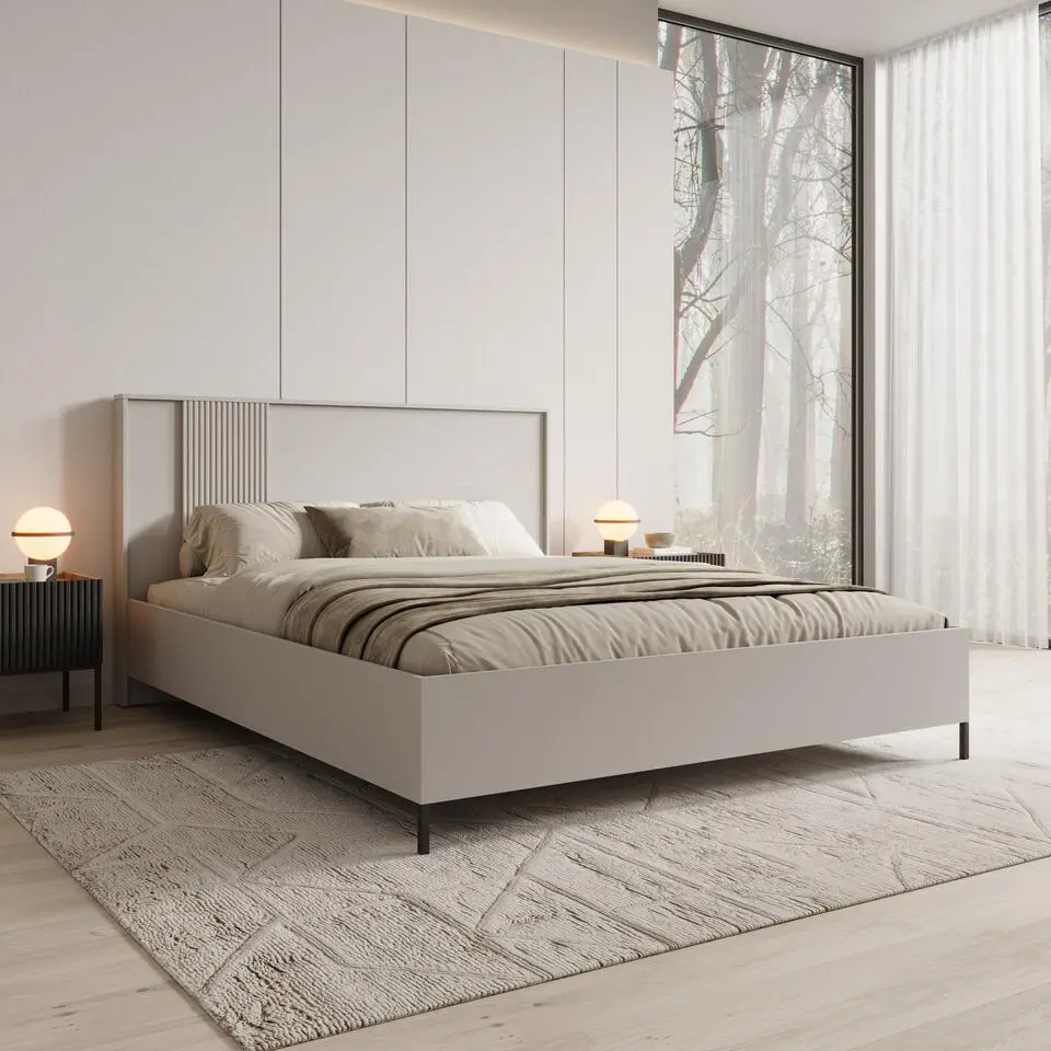 Meubella - Capri - Tweepersoonsbed - Beige - 160x200 cm