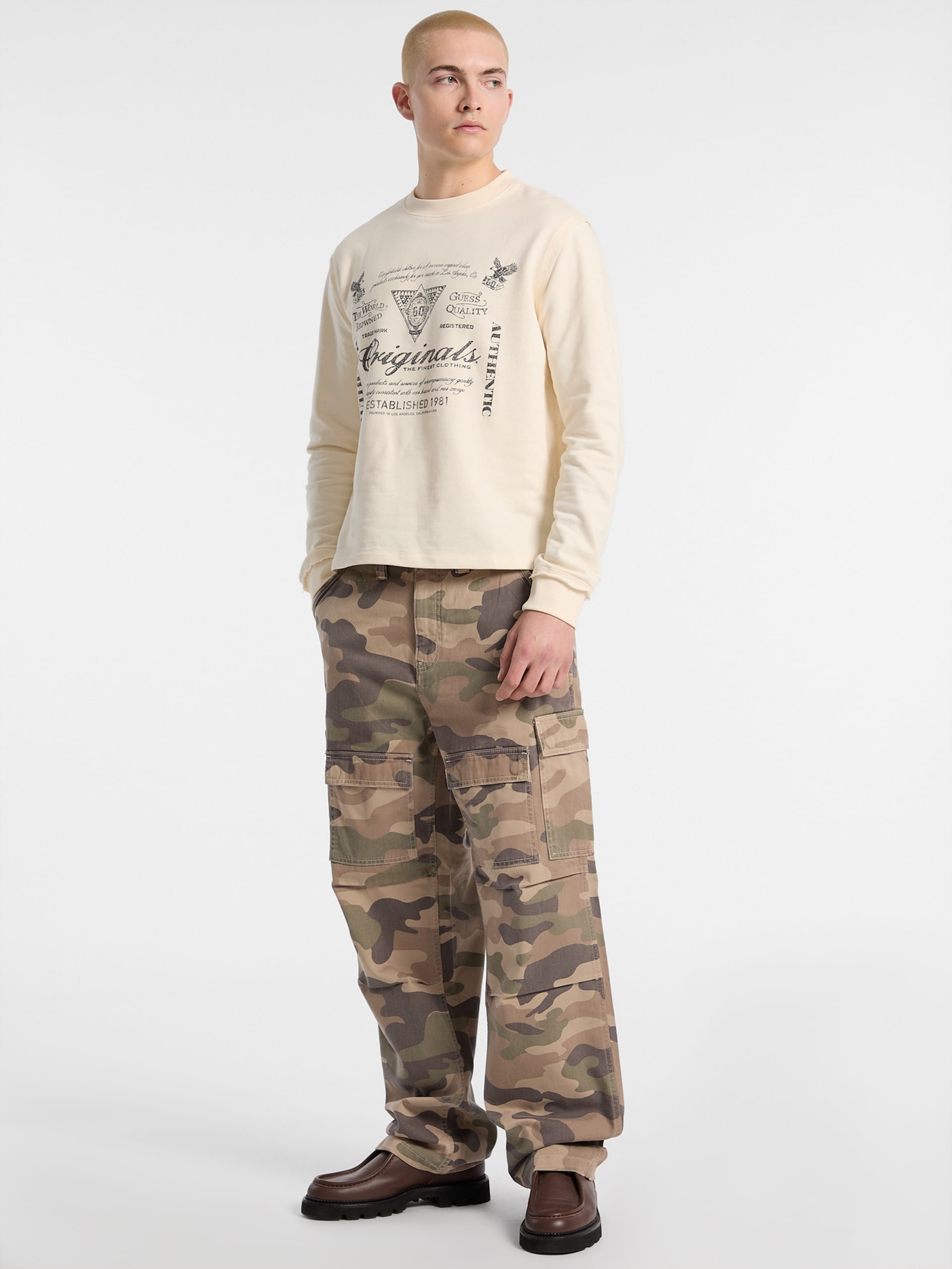 Camiseta de gola redonda leve e ecológica GUESS Originals