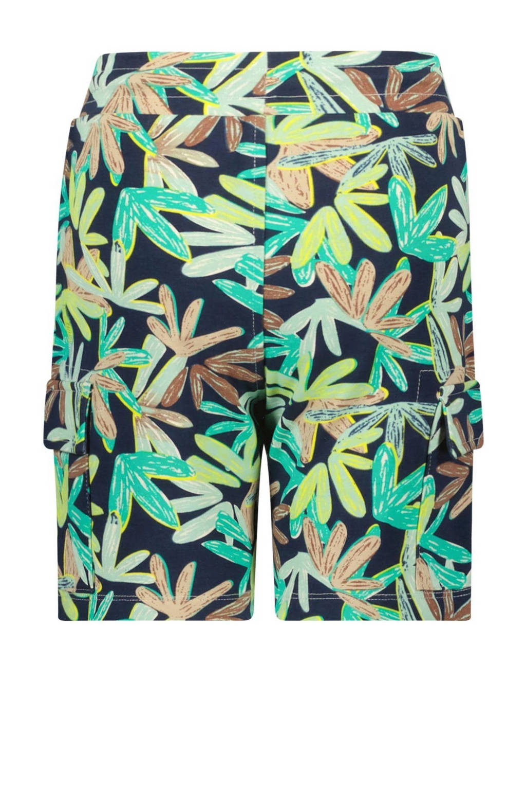 B.Nosy sweatshort met bladprint donkerblauw/groen