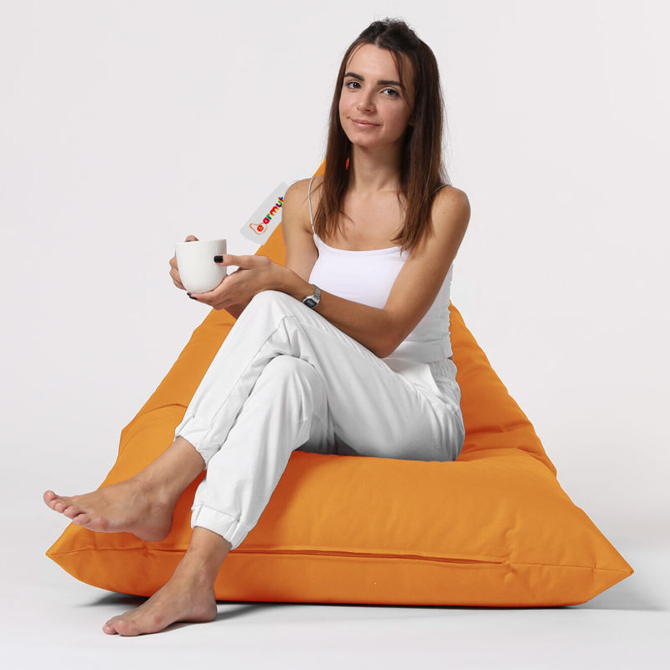 Homitis Pouf Pyramid Big orange - 145x35x90 cm