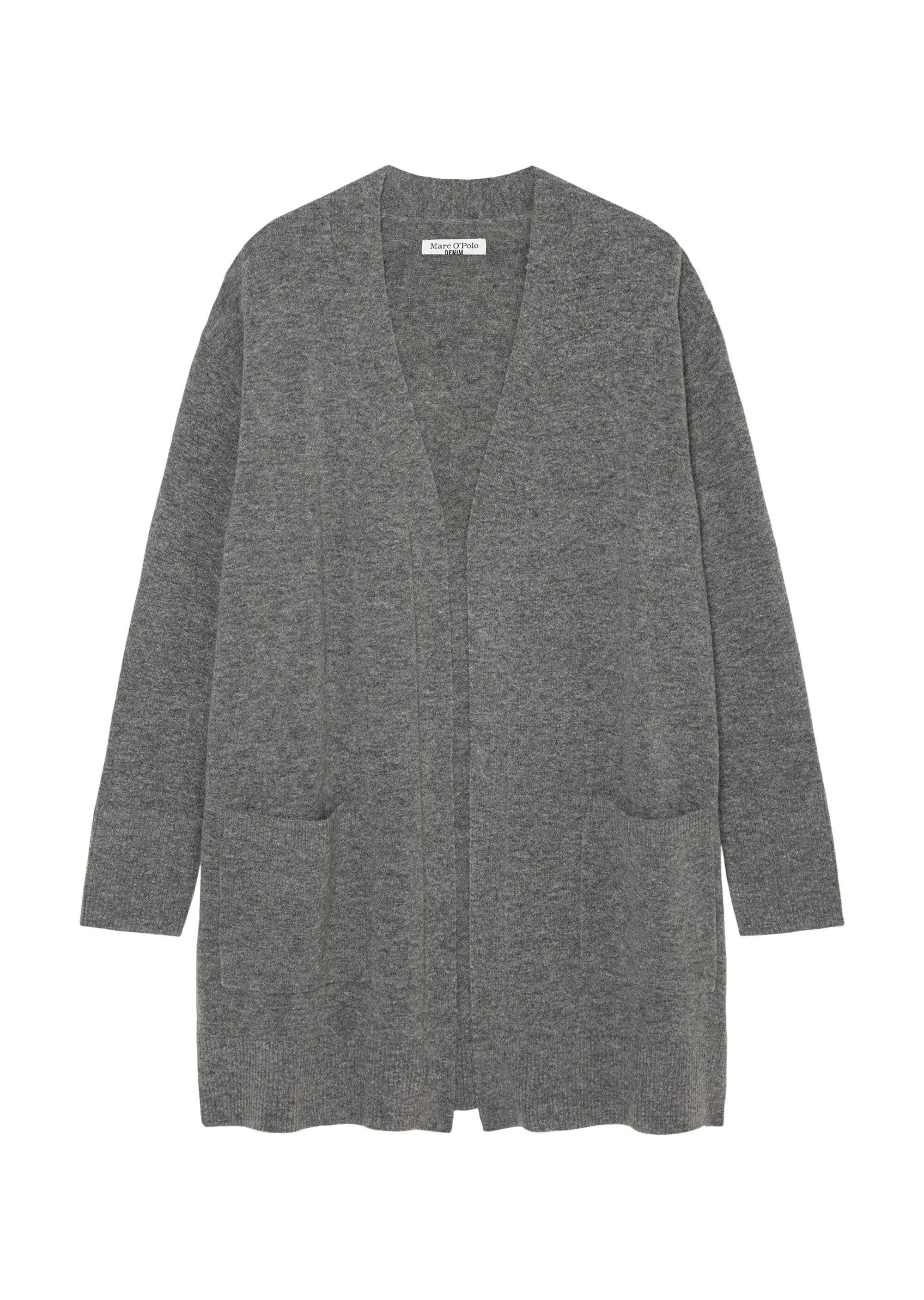 Long-Cardigan open front aus softem Schurwolle-Mix