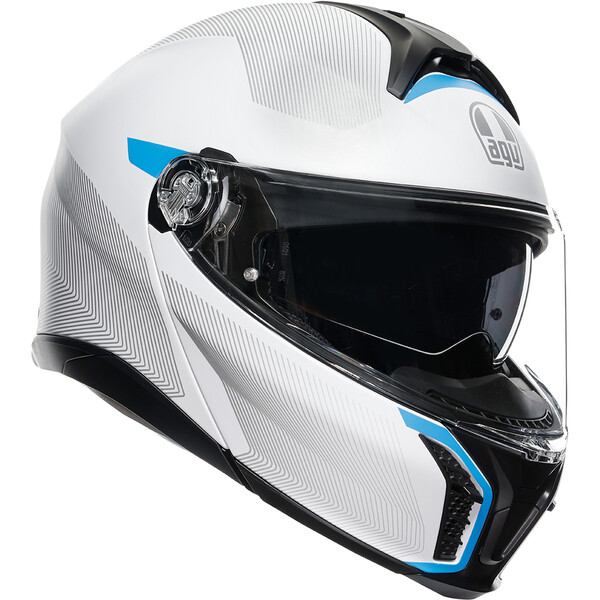 AGV - Casque Tourmodular Frequency Gris Clair / Bleu