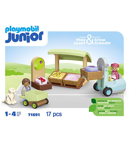 Playmobil Junior - Bio-Marktstand und Gabelstapler - 71691 -