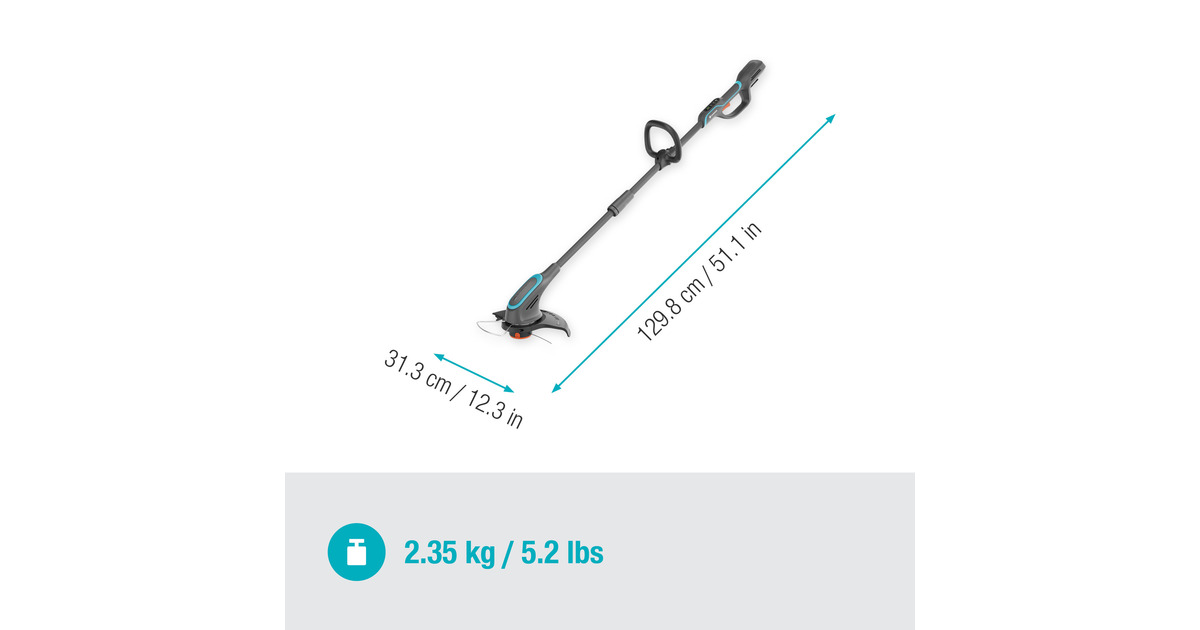 GARDENAPowerTrim 30 18V grastrimmer  (Grijs/turquoise, Accu en lader niet inbegrepen)