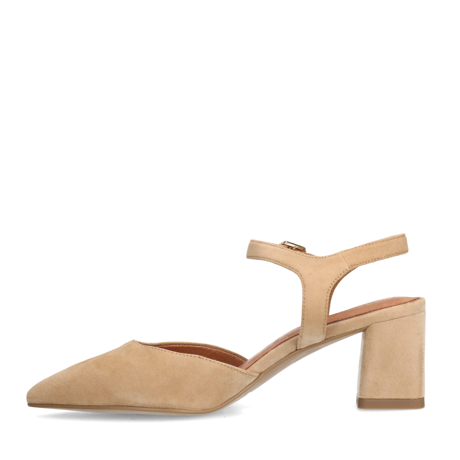 Beige suède slingbacks