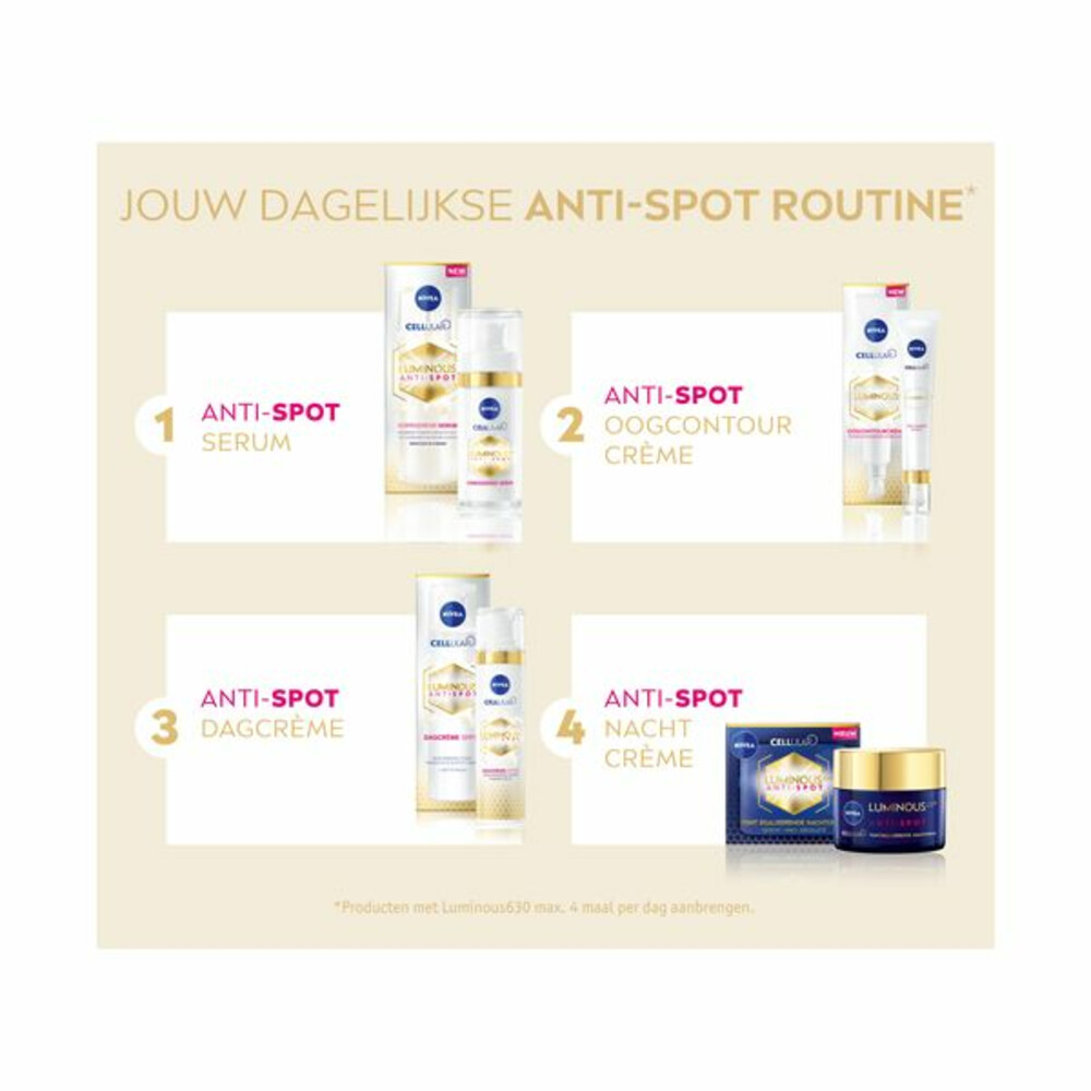 3x Nivea Cellular Luminous Anti-Pigment Dagcrème SPF5040 ml