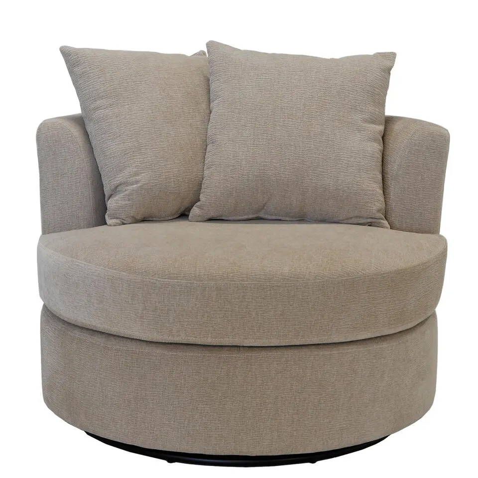 Fauteuil Taupe Stof - Zithoogte 45cm - Thony Luxe
