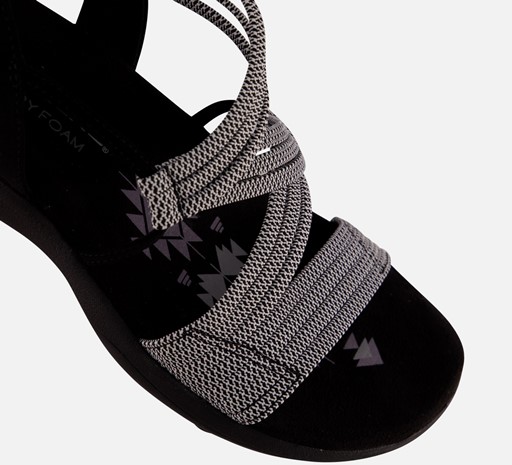 Skechers Reggae Slim Sandalen zwart Textiel