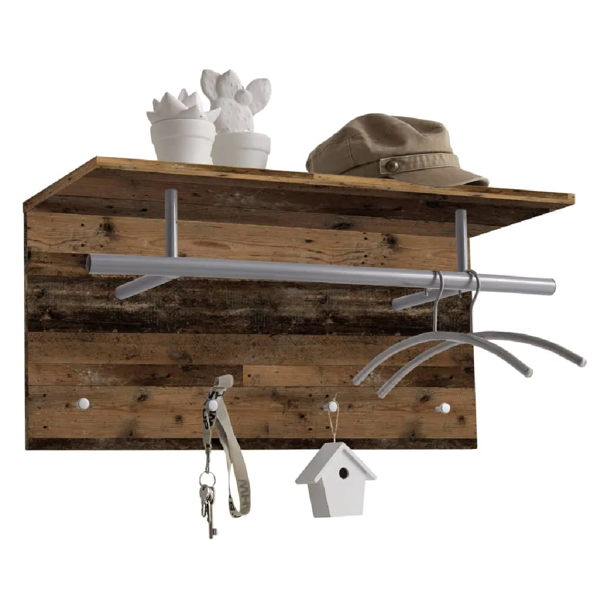 FMD Porte-manteau mural marron