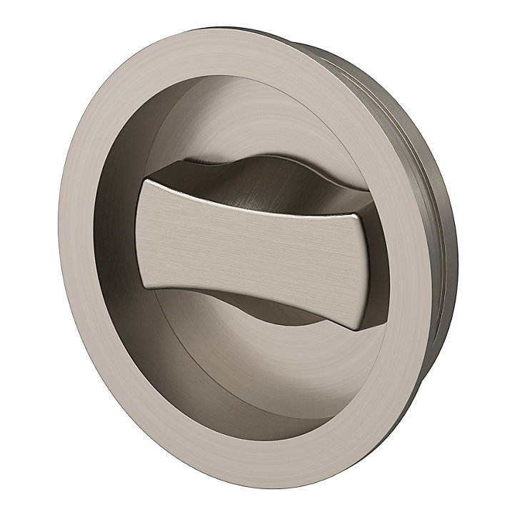 Galandage rond à visser à condamnation GoodHome Minzh effet nickel satin gris Ø55mm