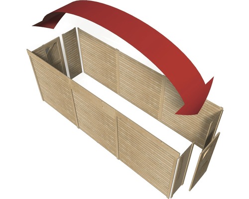 Karibu 2 berging voor carport 564 x 204 cm, drukgeïmpregneerd