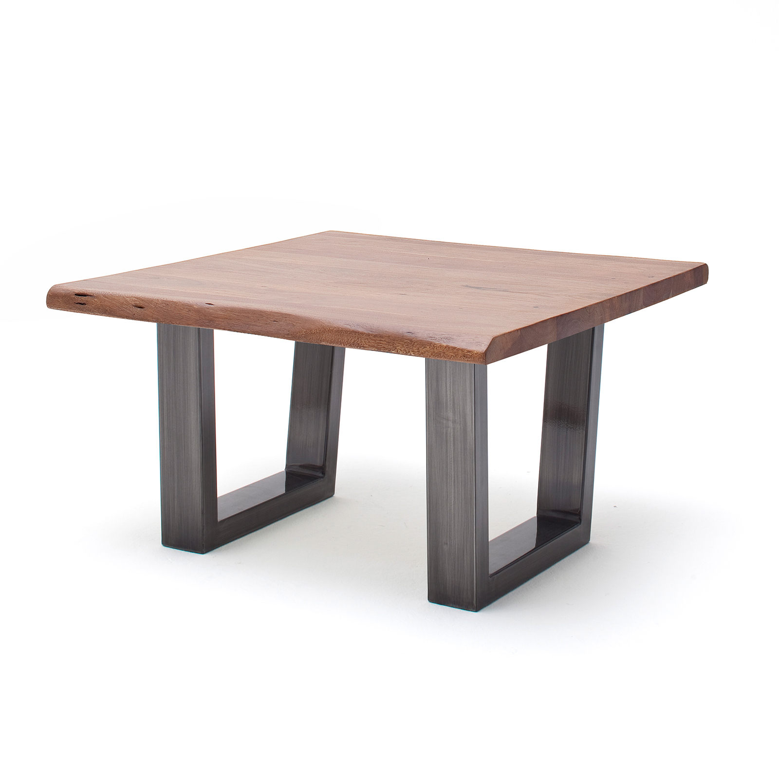 Couchtisch CARTAGENA - Akazie Walnuss-antikgrau - Trapez-Gestell - 75x75 cm