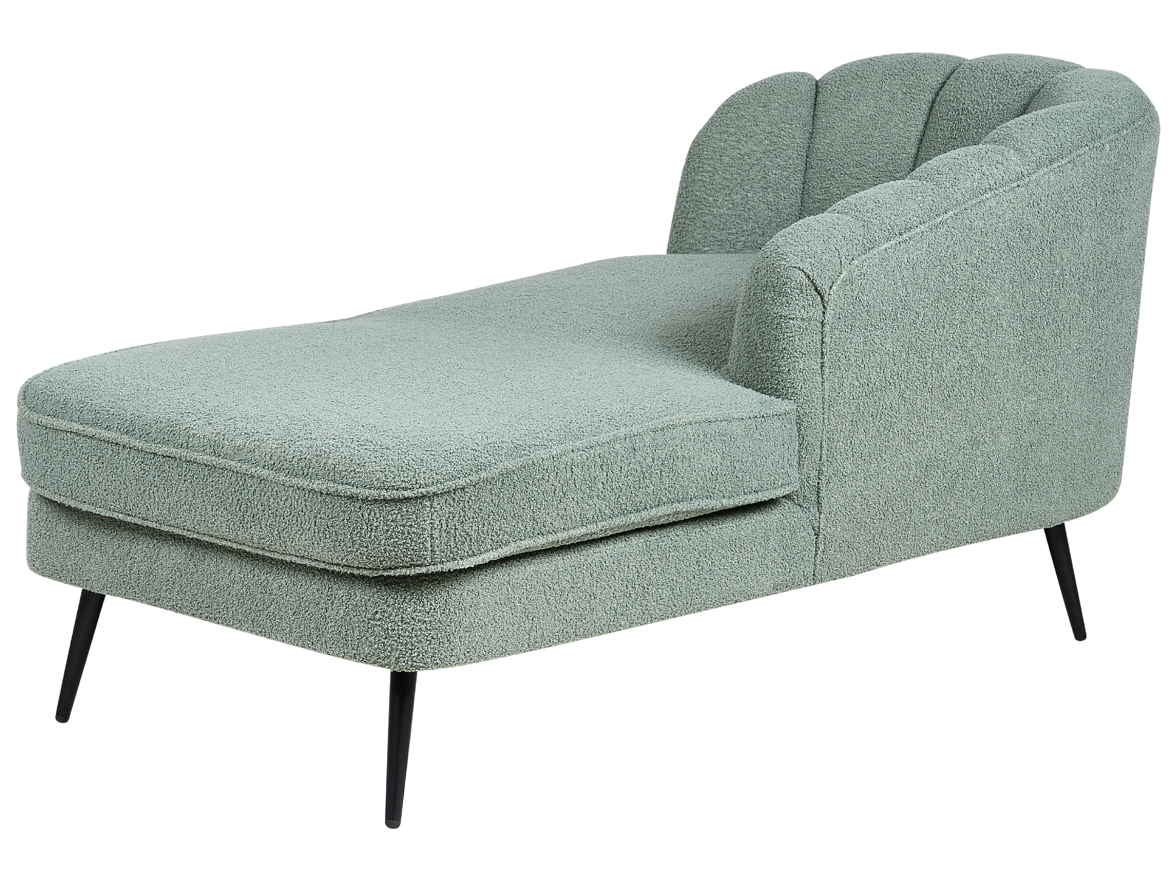 Linkszijdige chaise longue ALLIER Bouclé Groen