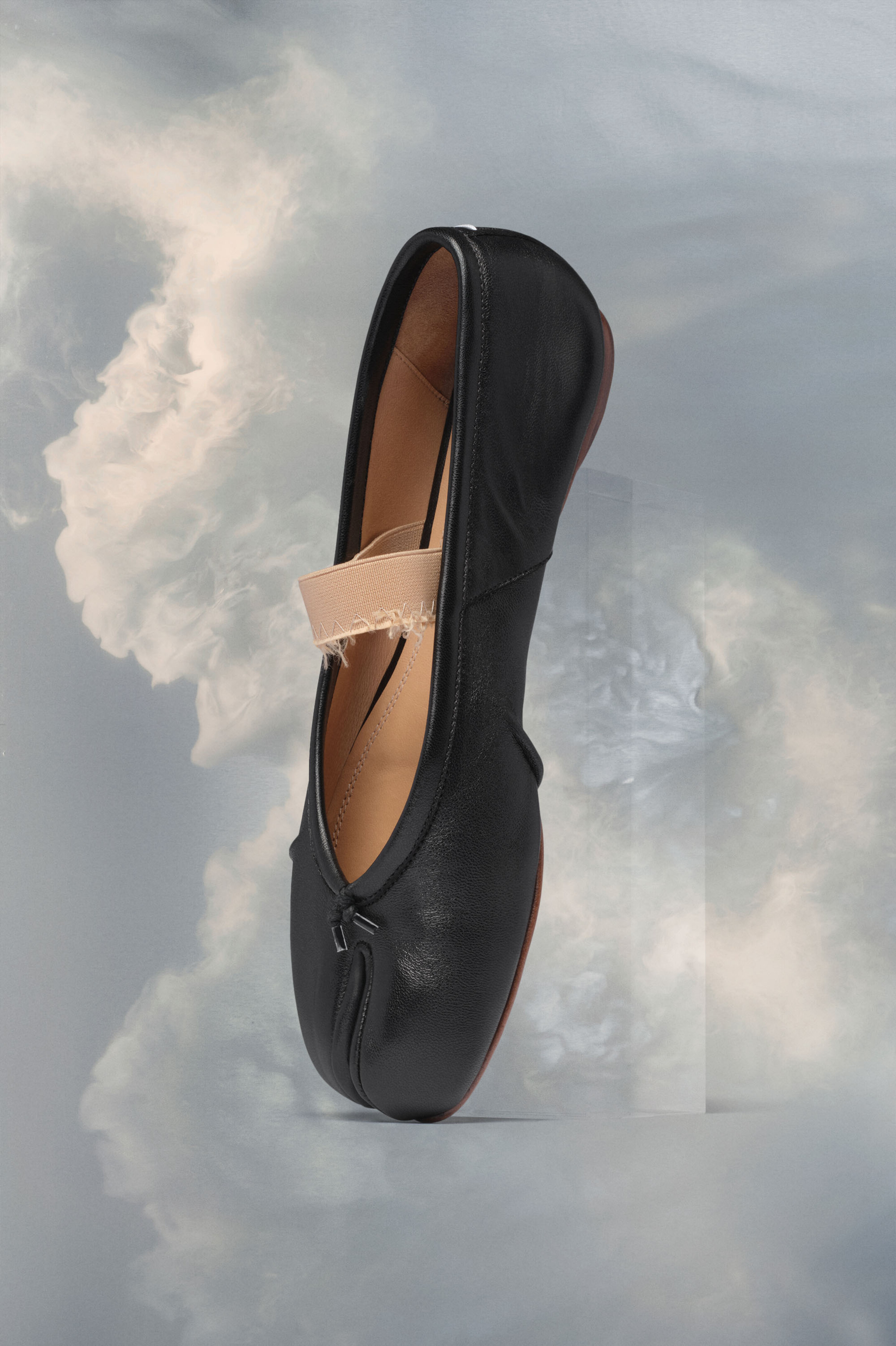Ballerines Tabi à bande élastique Noir