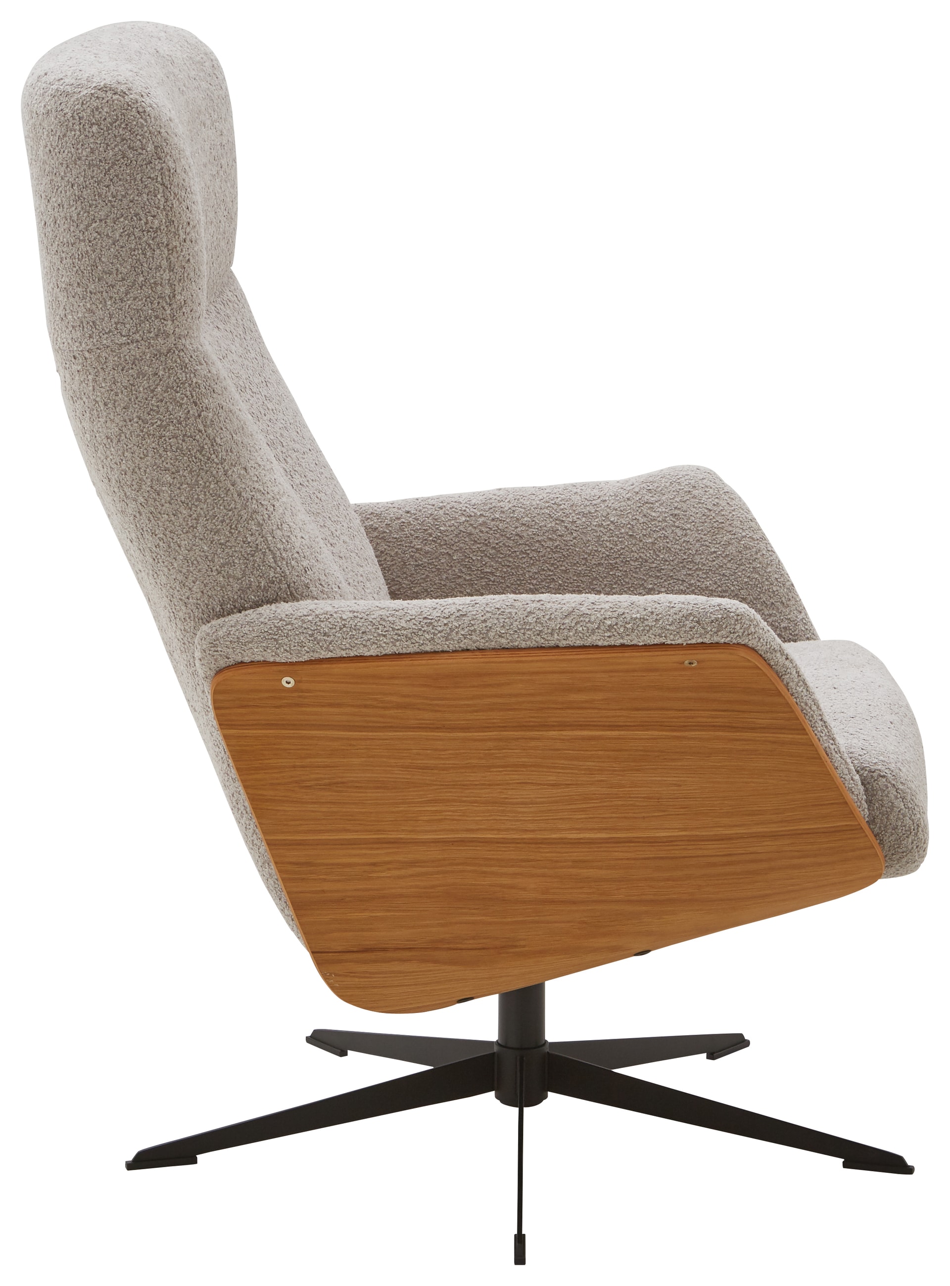 LIV'IN Sessel mit Hocker MALMÖ light grey/ Eiche