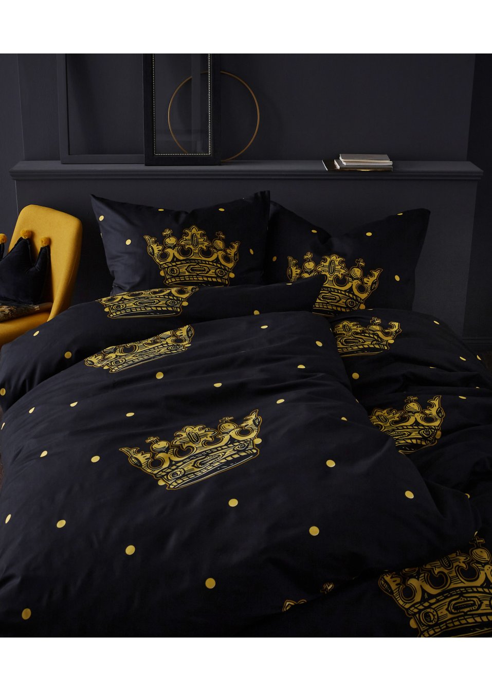 Parure de lit avec couronnes