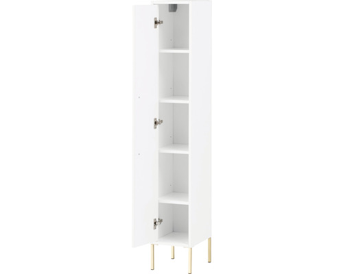 Highboard van Möbelpartner Sarah, afmetingen (B x H x D): 25 x 154,7 x 30 cm, krijtwit