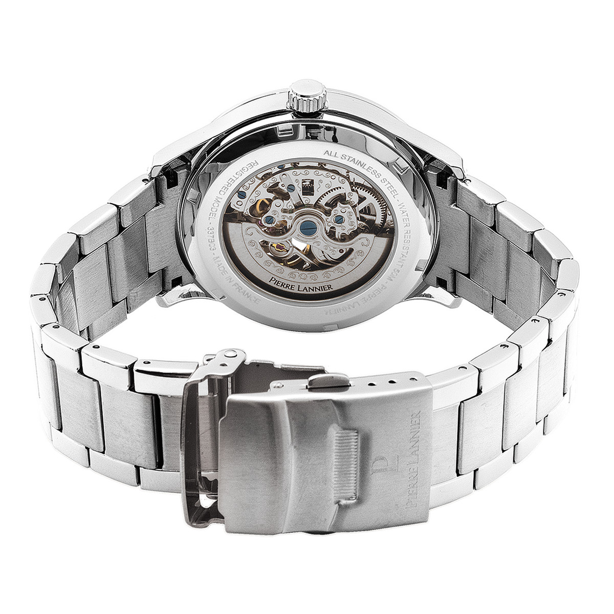 Montre PIERRE LANNIER fleuret homme automatique bracelet acier argent