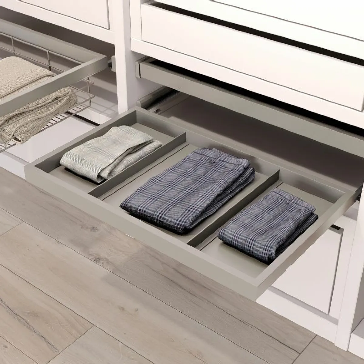 Kit de plateaux avec glissières pour armoires