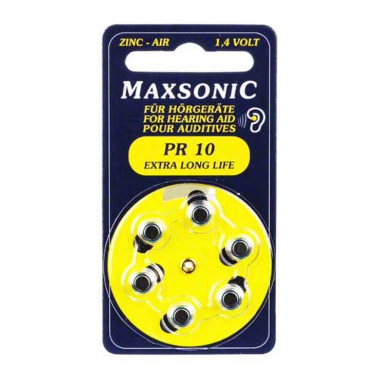 Batterien für Hörgeräte Maxsonic PR10, 6 St