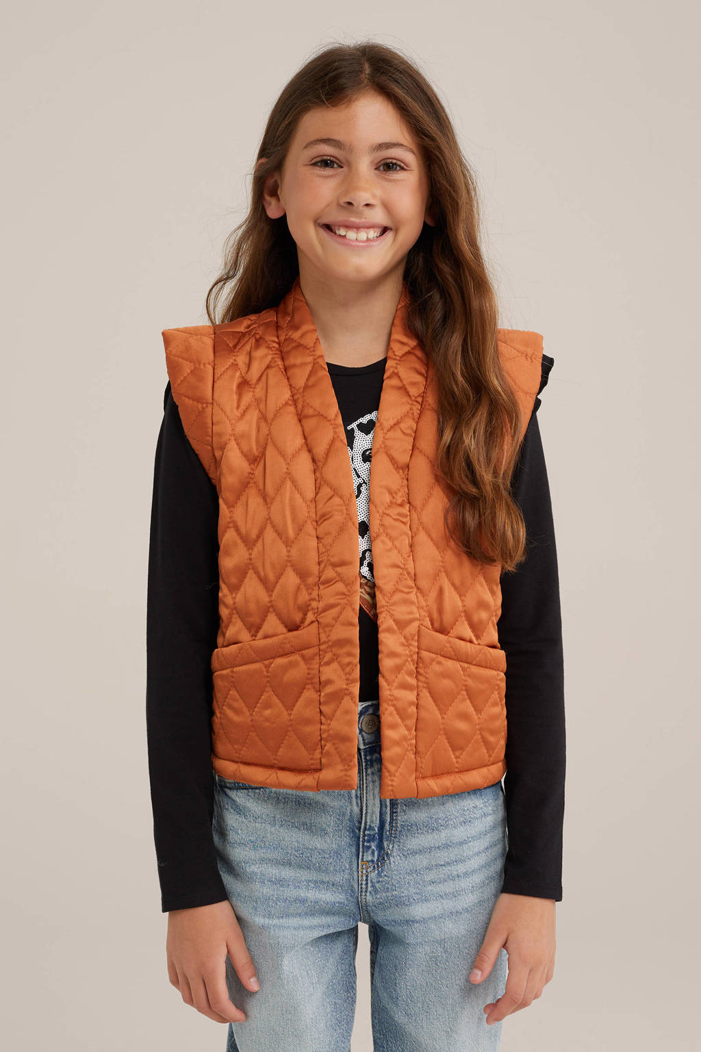 WE Fashion gilet donkeroranje