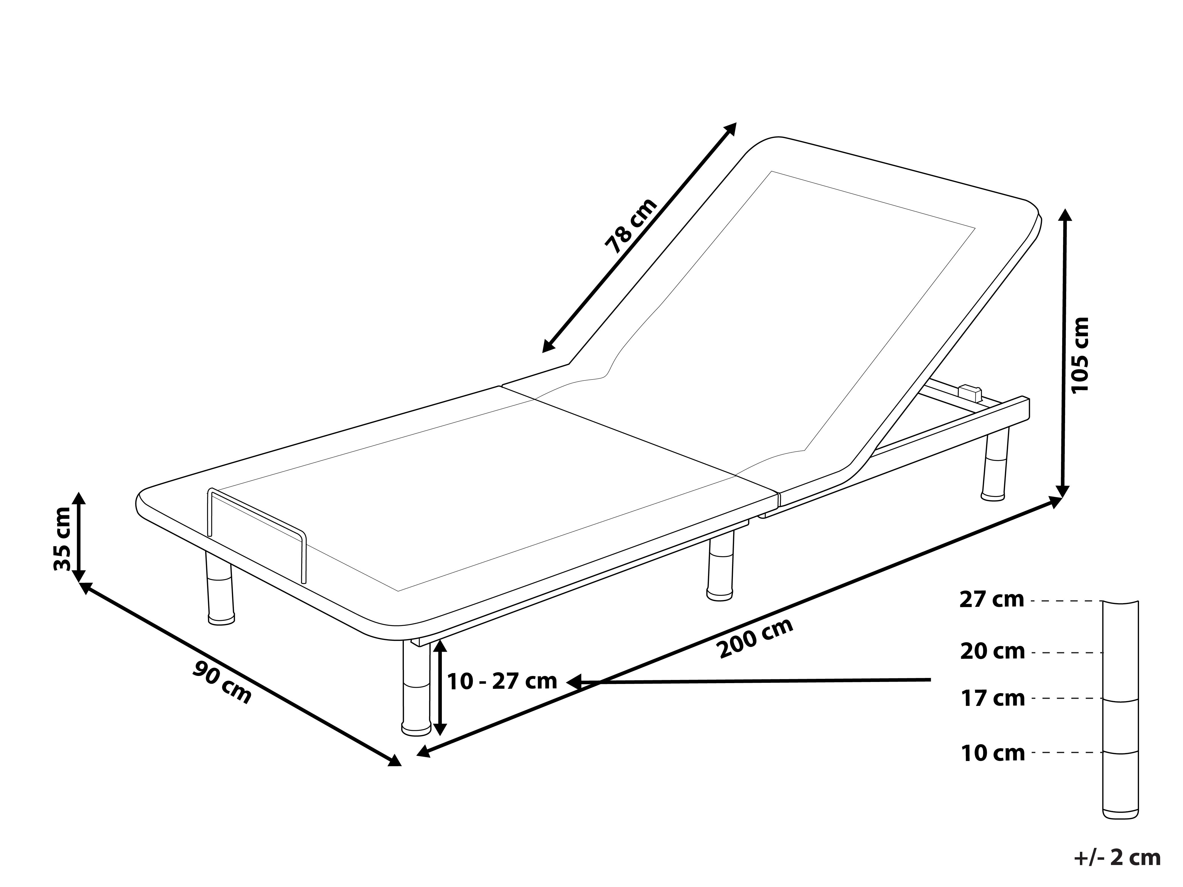 Elektrisch verstelbaar bedframe BRUNOY 90 x 200 cm Grijs