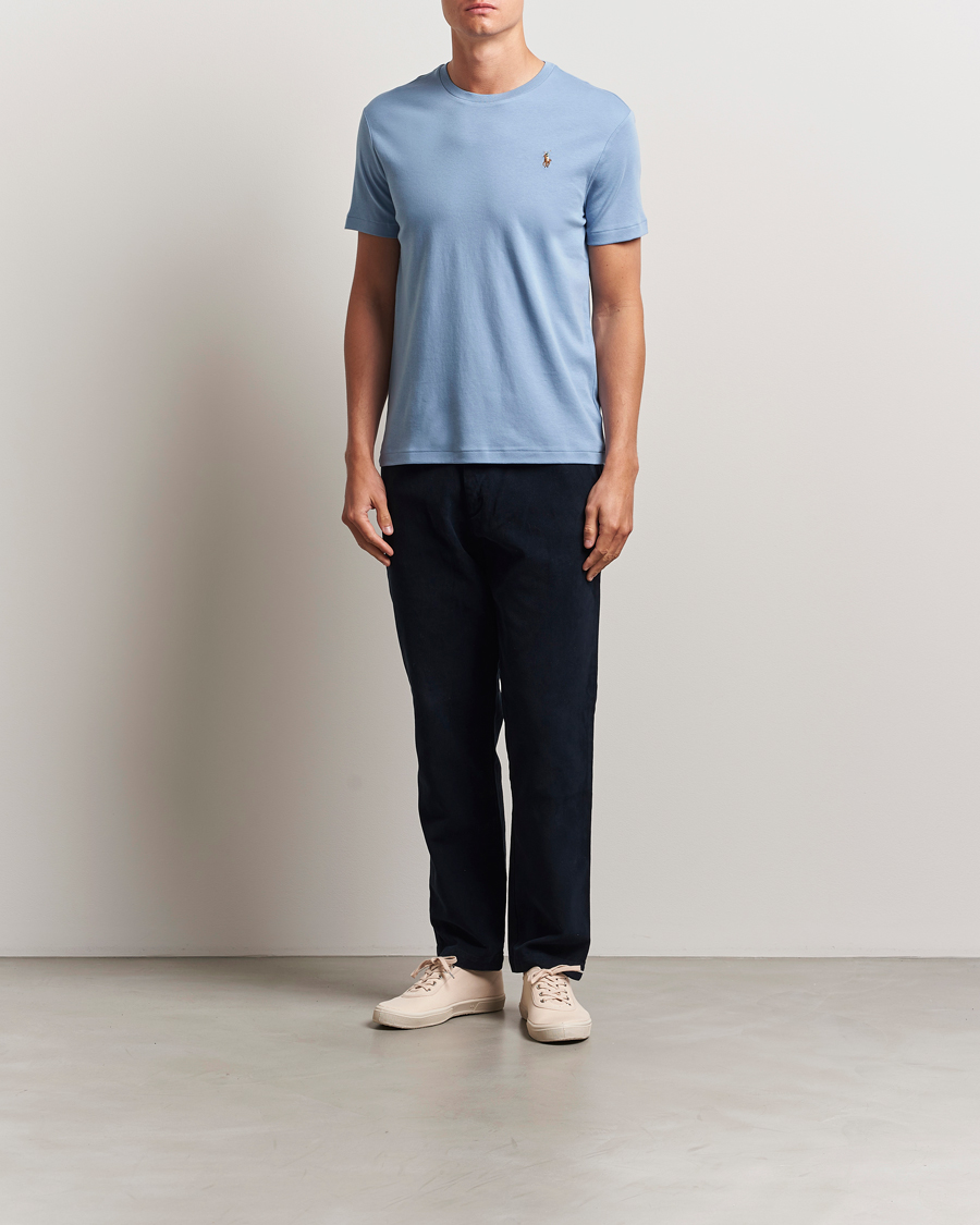 Polo Ralph Lauren Luxury Pima Cotton Crew Neck T-Shirt Channel Blue