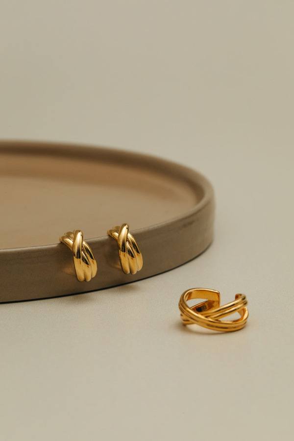 Orelia Jewellery Linear Cross Ear Cuff