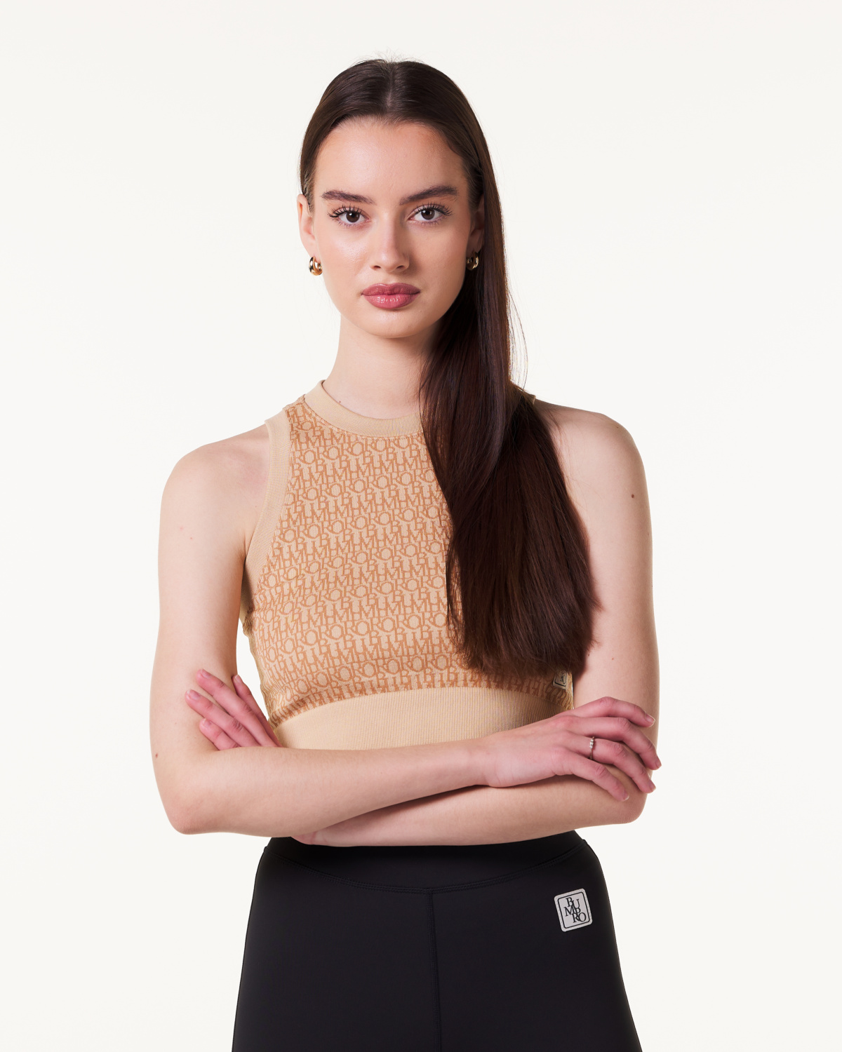 Bumpro Work to Workout Seamless Crop Top Beige