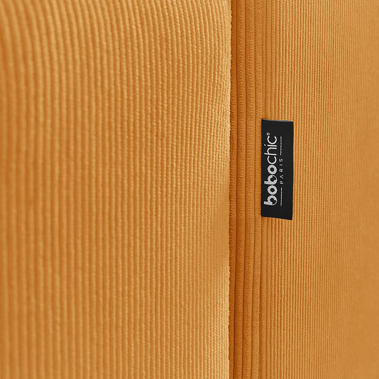 Bobochic Canapé panoramique convertible coffre velours côtelé envy jaune - 386x153x95 cm