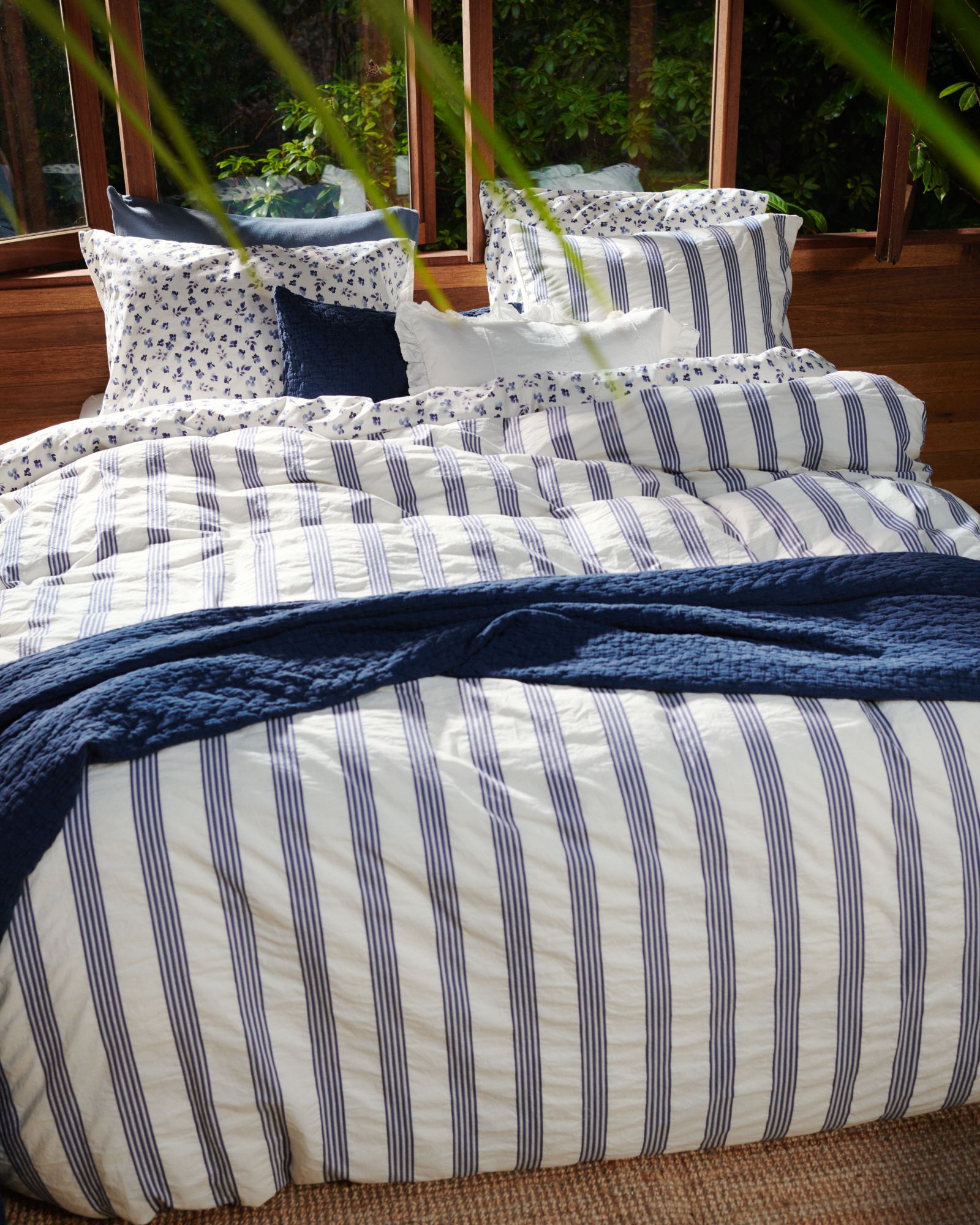 Pure Kussensloop Blue Ink | 60 x 70 cm | Blauw | Katoen