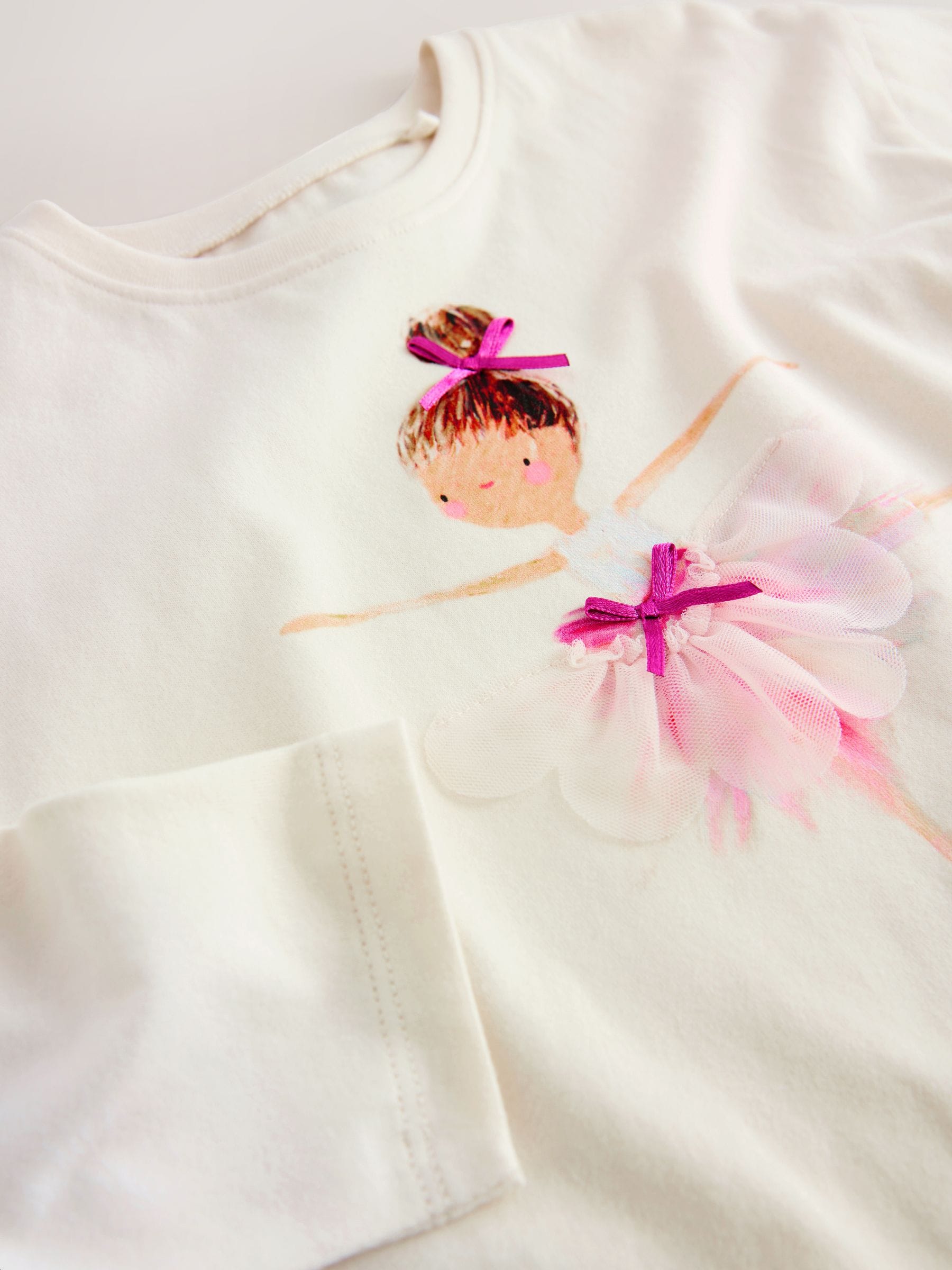 Ecru ballerina - T-shirt met lange mouwen (3 mnd-7 jr)
